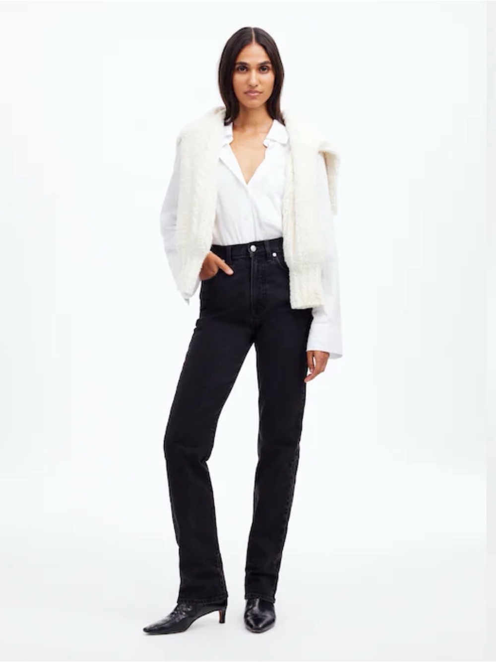Madewell High-Rise Straight-Leg Jeans — Black